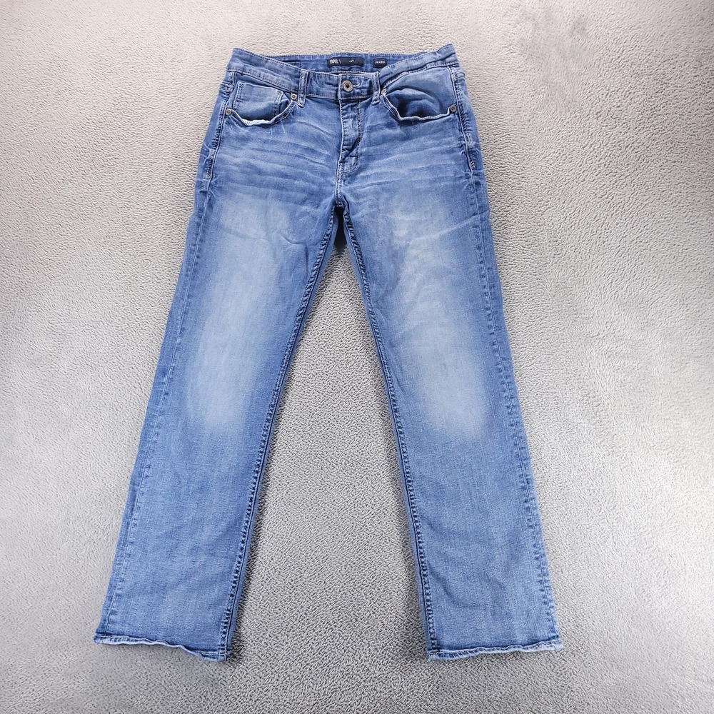 BKE Jake Jeans Mens 34x30 Blue Straight Medium Wash Stretch Denim Comfort